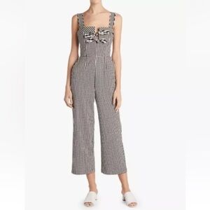 Tanya Taylor Rosalind black and white checkered jumpsuit size 4